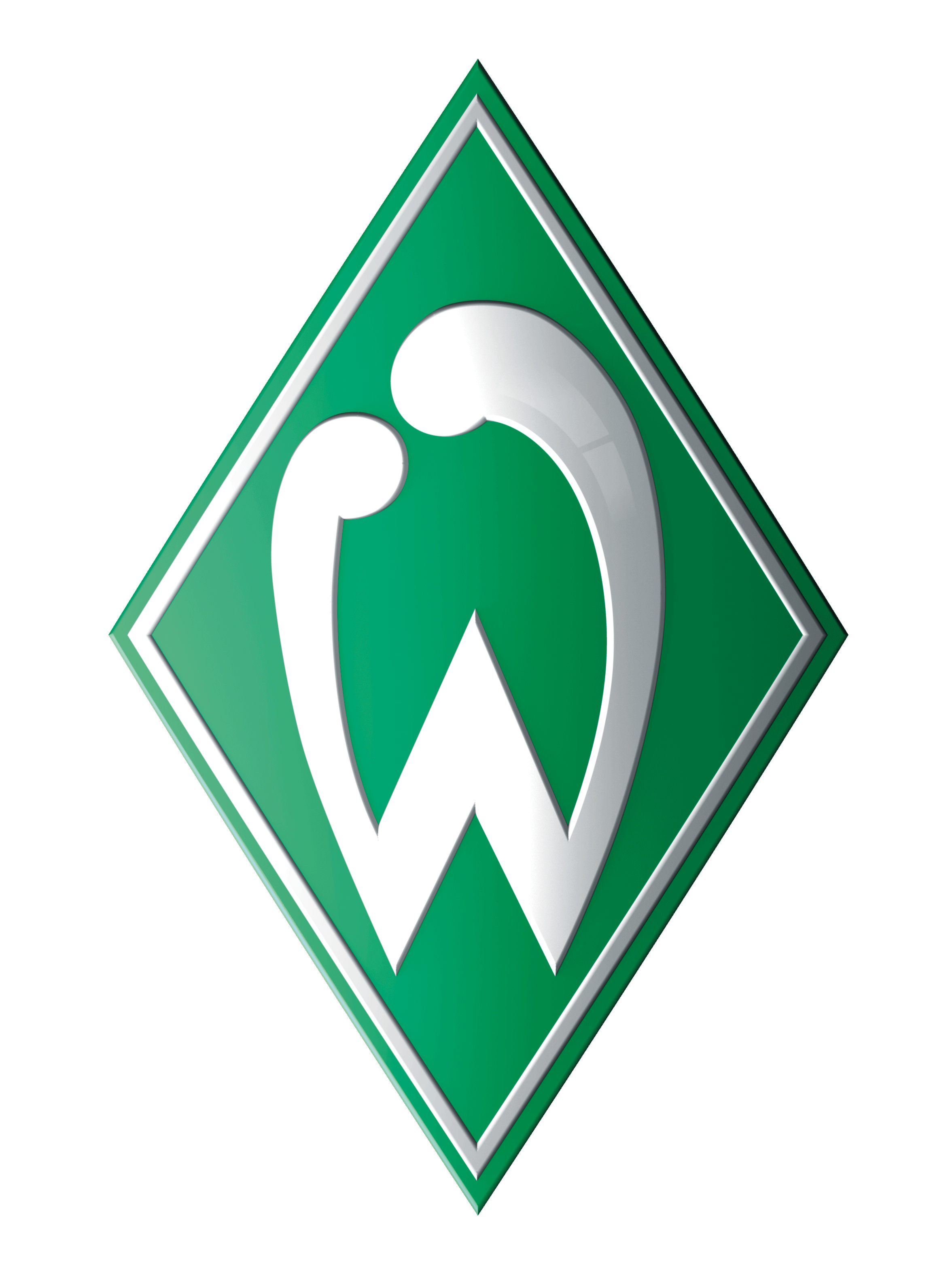 Logo des SV Werder Bremen - eine grüne Raute mit weißem Rahmen und einem großen W in der Mitte
